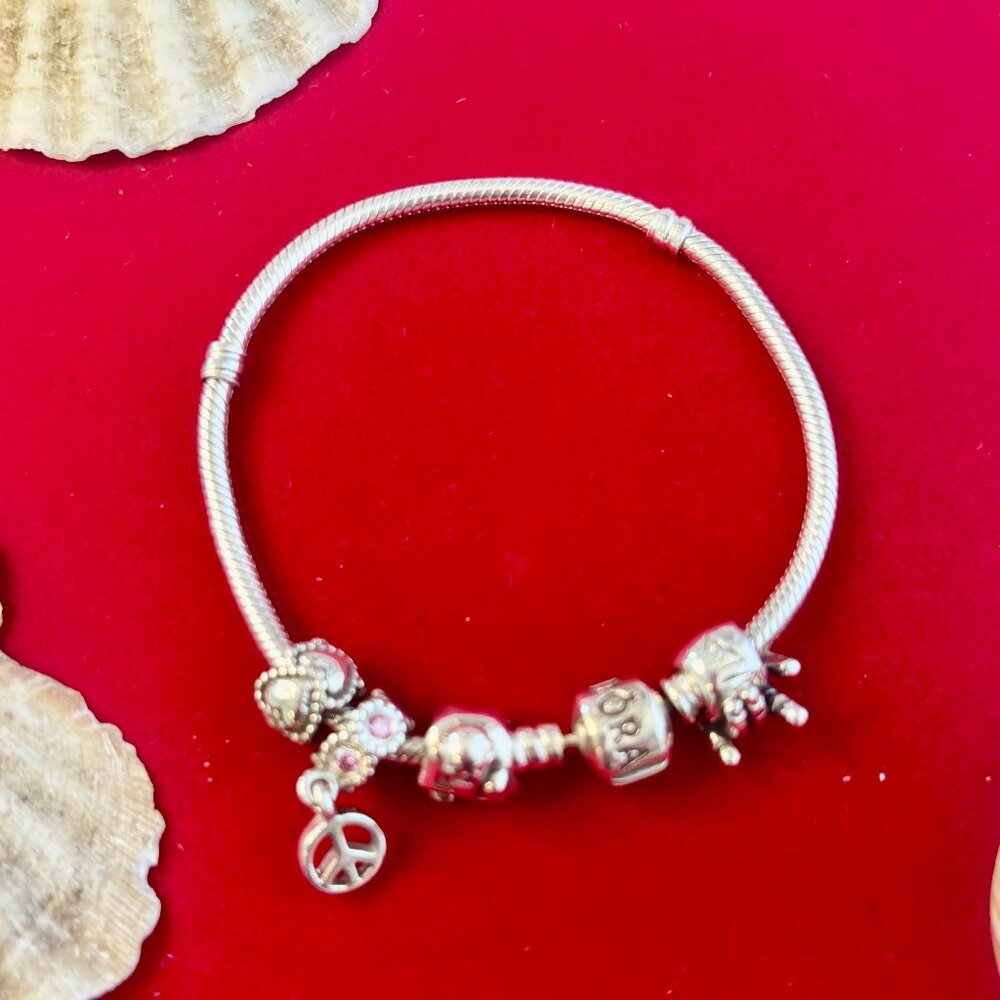 Pandora pre-own sterling silver charm bracelet